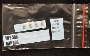 1:43 Waterslide Decals ONLY for MAD MAX MFP 508 Yellow Pursuit Special - Picture 1 of 9