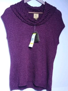 Kasper knit top size medium petite cowl neck Carnaby Street Merlot new w tags - Picture 1 of 13