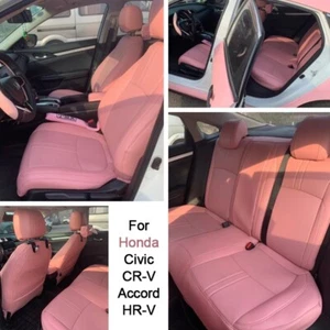 FOR 2005-2024 HONDA CIVIC MOTOPTES CUSTOM CAR SEAT LEATHER CUSHIONS WATERPROOF - Picture 1 of 36