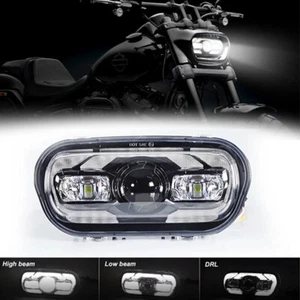 9.8inch Motorcycle LED Headlight Hi Low Beam DRL For Harley Fat Bob 2008-2019 - Picture 1 of 18