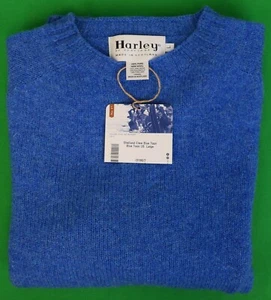 Harley Of Scotland Blue Mix Shetland Wool Crewneck Sweater Sz L (NWT) - Picture 1 of 3