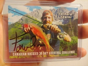 Zachary Fowler ALONE Staffel 3 Gewinner SELTEN handsignierte Karte Survival Geschichte Chan - Bild 1 von 3