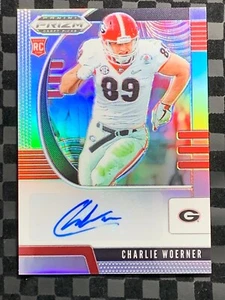 2020 Panini Prizm Draft Picks Football Silver Auto Charlie Woerner RC Georgia - Picture 1 of 4