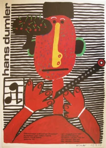 Hans Dumler (1922) Hommage a Günther Franke Ausstellungsplakat 1988 Offset - Bild 1 von 3