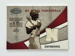 Lou Brock 2004 Leaf Certified Materials Fabric of the Game Game Used Patch /100