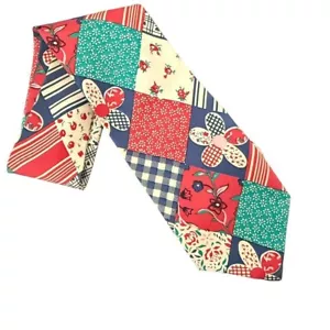 Ted Lapidus Paris Seidenkrawatte Blumen Patchwork Made in Italy Designer Krawatte Artsy - Bild 1 von 9
