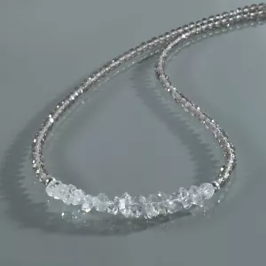 Handgefertigt Natürlich Rauchige Quarz & Herkimer Diamant Nuggets Beads - Bild 1 von 6