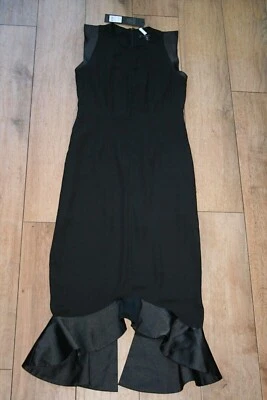 NEW&TAG AQ/AQ party evening dress SIZE 10 satin edge hi-low slit front prom ball - Image 1 of 4