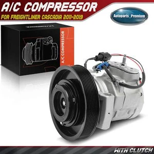 A/C Compressor with 8-Groove for Freightliner Cascadia 2011 2012 2013 2014-2019 - Picture 1 of 8