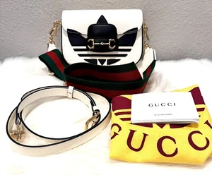 NEW Gucci X Adidas Horsebit 1955 Bag White And Black - Picture 1 of 10