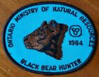 1984 Ontario Succès de chasse à l'ours - patch MRN - Ressources naturelles