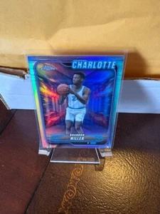 2024/25 TOPPS CHROME BASKETBALL BRANDON MILLER REFRACTOR CARD CHARLOTTE HORNETS - Picture 1 of 2