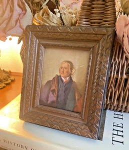 Antique Portrait Miniature Thomas Jefferson Sully Litho Print Framed Solid Wood - Picture 1 of 10