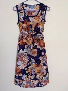 Simply Vera Wang Womens Floral Watercolor Empire Dress Purple Sleeveless XS - Bild 1 von 7