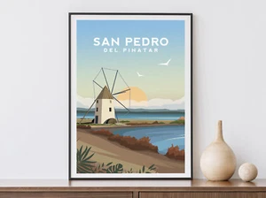 San Pedro Del Pinatar Art Print, Spain Travel Poster, Murcia Wall Art - Picture 1 of 4