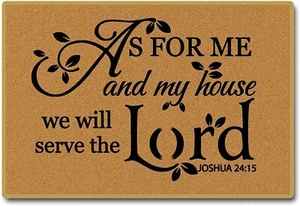 Door mat Outdoor Entrance As for me and My House We Will Serve The Funny Doormat - Picture 1 of 7