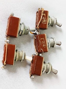 Soviet VINTAGE on / off Set of 5 TOGGLE SWITCHES Old Russian electrical switches - Picture 1 of 10