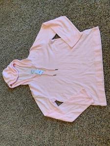 NEW NWT! J CREW Pink terry cloth pull over hoodie sweater Relaxed Size Small S - Picture 1 of 8
