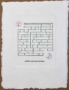 JOAN BROSSA Spanish 1996 original hand signed engraving visual poetry art print - Picture 1 of 6