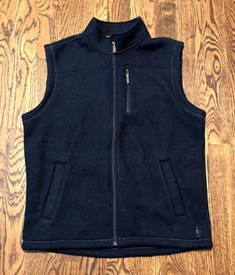 Chaleco polar Smartwool Hudson Trail para hombre XL mezcla de lana azul marino profundo Foto 1 de 4