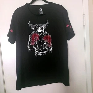 X-Ray Men's Graphic Boxing Bull Black & Red Rhinestone Short Sleeve T-Shirt 2XL - Picture 1 of 7