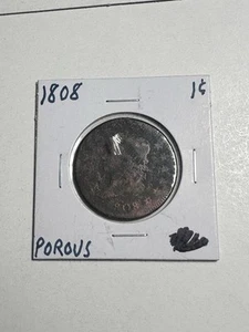 1808 classic head large cent- Porous- Some Copper Tone - Picture 1 of 9