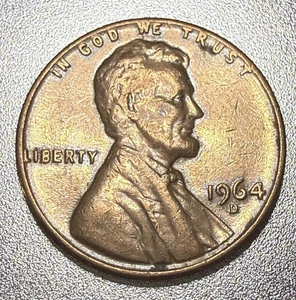 1964-D Lincoln Cent - WE & Trust Touch Rim  & Die Chip - Picture 1 of 15