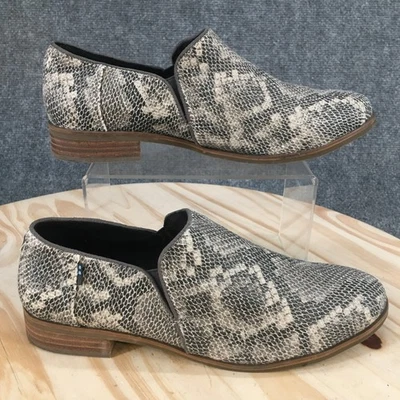 TOMS Botas Mujer 10 Shaye Botines Estampado Serpiente Sin Cordones Cuero Gris Sin Cordones Foto 1 de 4