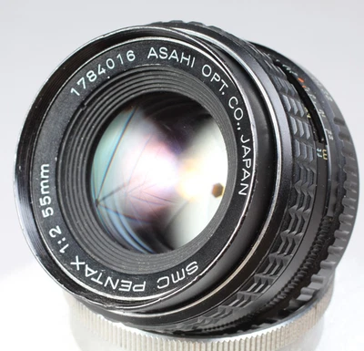 SMC PENTAX 55MM F/2 K MOUNT LENS WITH CAPS CLEAN GLASS - Image 1 of 4