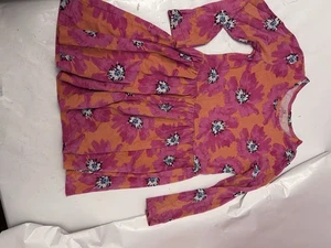 1989 Place medium 7/8 pink/organe long sleeve dress - Picture 1 of 4
