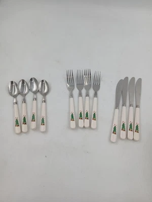 Рождественская елка праздничный набор столовых приборов 12 предметов из нержавеющей стали Тайвань ножи вилки - Изображение 1 из 4