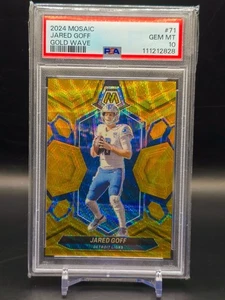 2024 Mosaic Football Jared Goff Gold Wave /17 #71 PSA 10 - Picture 1 of 2