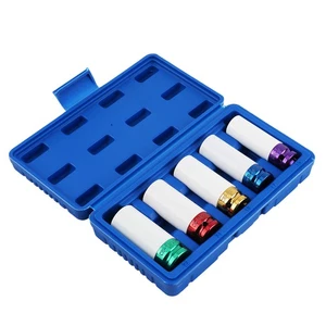 5pcs Lug Nut Deep Impact Socket Installer Tool Set 1/2" Drive 15 17 19 21 22mm - Picture 1 of 12