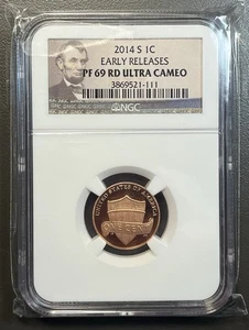 2014-S LINCOLN SHIELD 1 CENT NGC PF69 RD ULTRA CAMEO / Early Release - Picture 1 of 2