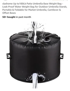 Bis zu 100 Pfund Terrassenschirm Boden Gewicht Tasche - Auslaufsicher Wasser Gewicht Tasche - Bild 1 von 9