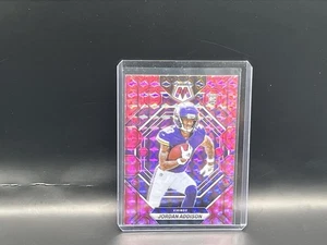 2023 Panini Mosaic - Pink Mosaic Prizm #337 Jordan Addison (RC) Vikings - Picture 1 of 2