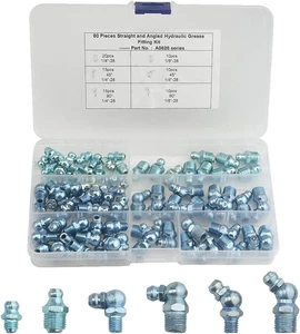 WMYCONGCONG 80 PIEZAS Kit Surtido de Montaje de Grasa Hidráulica Zerk SAE Standard Inc - Imagen 1 de 12