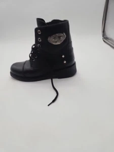 Harley-Davidson Boots Black Womens Sz 7 1/2 Biker Motorcycle Combat 82034 GC - Picture 1 of 9