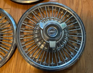 Ford Wire Spoke Spinner Hub Cap 1966 Mustang Blue Center EACH 3 available Good - Picture 1 of 4