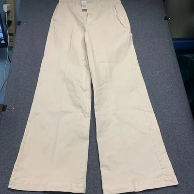 Pantalones para mujer Ann Taylor talla 10 marfil chinos tiro alto pierna ancha Foto 1 de 4