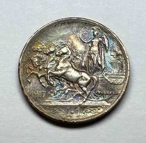 1917 Italia - AR 1 lira, KM-57. - Foto 1 di 2