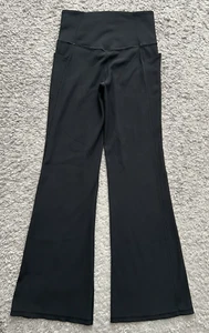 Athleta Salutation Stash Rib Flare Black Pants Women's Size Medium - Picture 1 of 24