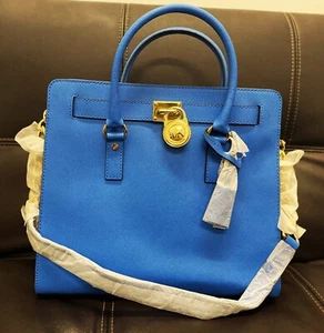 Michael Kors  Hamilton  NS  Saffiano Leather Tote Heritage Blue - Picture 1 of 5