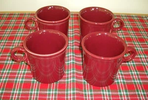 Fiesta RETIRED CINNABAR Coffee Mugs Tea ~ Set of 4 ~ - Picture 1 of 5
