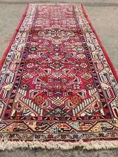 Vintage Hand Made Traditional Oriental Wool Red Carpet Rug 198x81cm