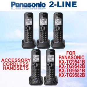 5 PANASONIC KX-TGA950B ACCESSORY 2-LINE CORDLESS HANDSETS for KX-TG95XX SERIES - Picture 1 of 5
