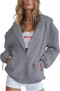 PRETTYGARDEN Women's Zip Up Y2K Hoodies Casual Long Sleeve Track Jackets With Po - Picture 1 of 26