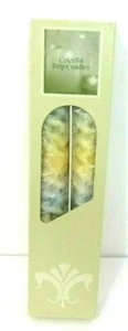 Great American Colorful Drip Candles Set Of 2 Home Decor Open Box NEW - Picture 1 of 5
