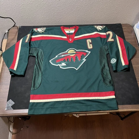 Vintage Minnesota Wild Authentic KOHO #12 Johnson Signed CCM NHL Captain Jersey Cover
