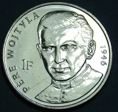 Lot of 5 Coins Congo 1 Franc 2004 Lustrous BU, John Paul II Priest, Combined S/H - Image 1 of 2